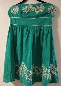 Flying Tomato strapless green dress